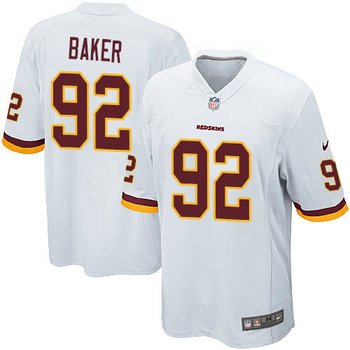 Men's Game Chris Baker Nike Jersey White Road - #92 NFL Washington Redskins